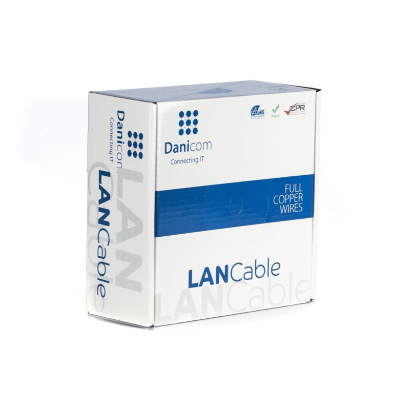 DANICOM CAT6A FTP 50m Buitenkabel op rol stug -  PE (Fca)
