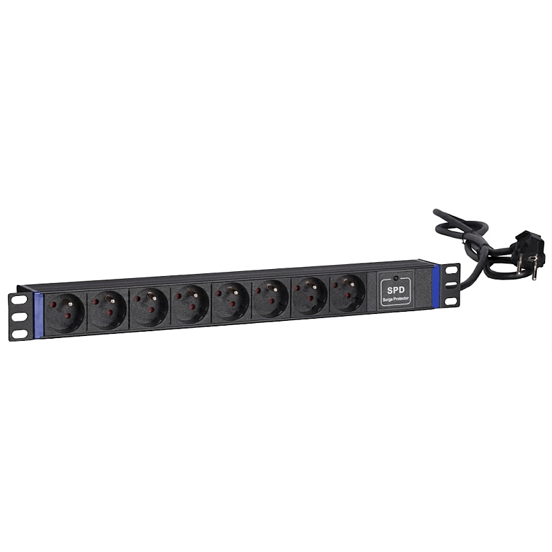 19 inch 8 voudige stekkerdoos - Surge Protection Device - Penaarde