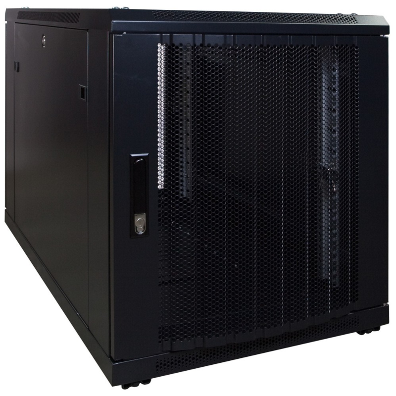 12U mini serverkast met geperforeerde deur 600x1200x720mm (BxDxH)