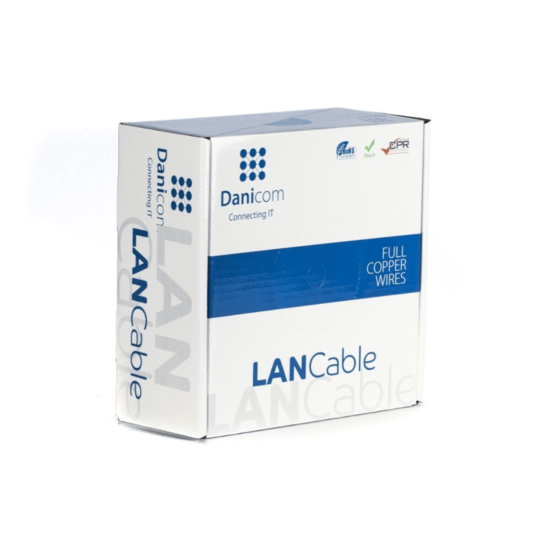 DANICOM CAT6A FTP 50m Buitenkabel op rol stug - PE (Fca)