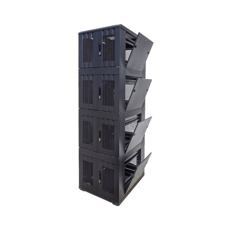 42U compartiment serverkast met geperforeerde deur - 4x9U - 800x800x2000mm (BxDxH)