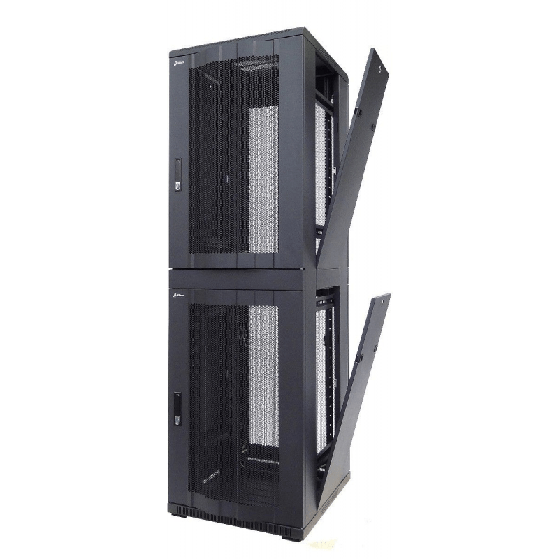 42U compartiment serverkast met geperforeerde deur - 2x20U - 600x600x2000mm (BxDxH)