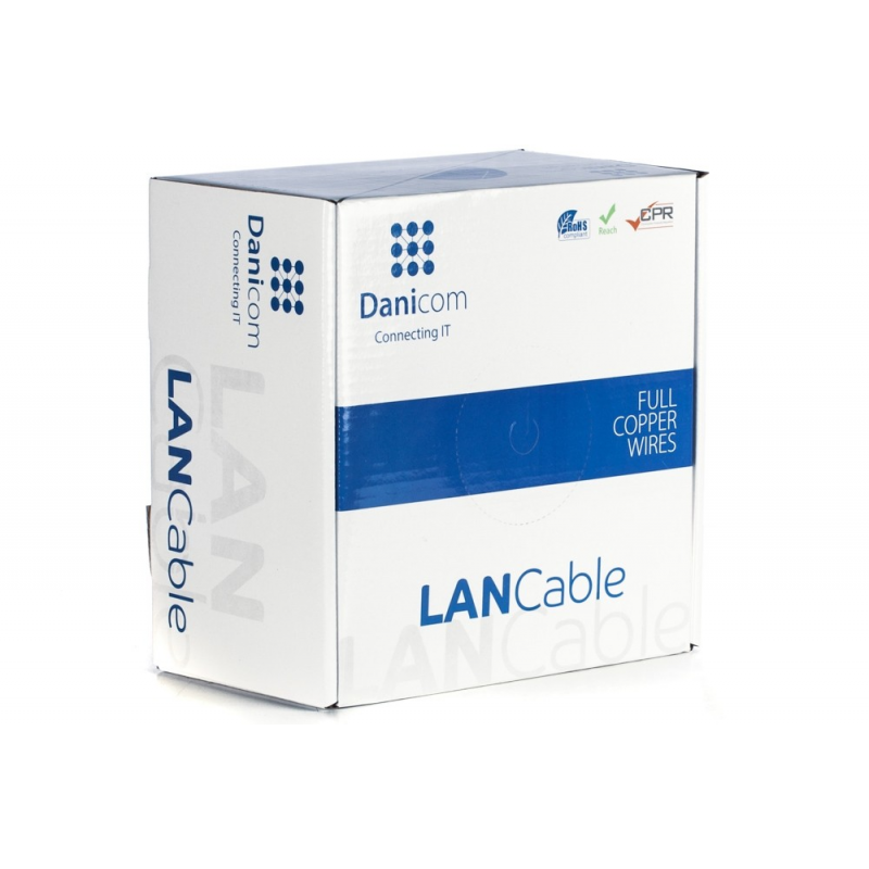 DANICOM CAT6A S/FTP 100m kabel op rol stug -  LSZH (Dca)