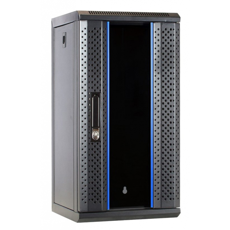 10 inch 12U serverkast met glazen deur 370x450x618mm (BxDxH)